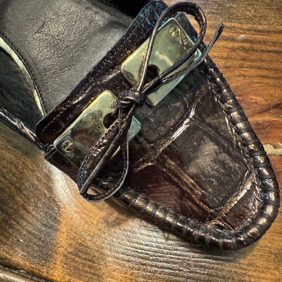 Amalfi by Rangoni Women's Loafers Size 7.5 Brown Embossed Patent Leather - Picture 4 of 12